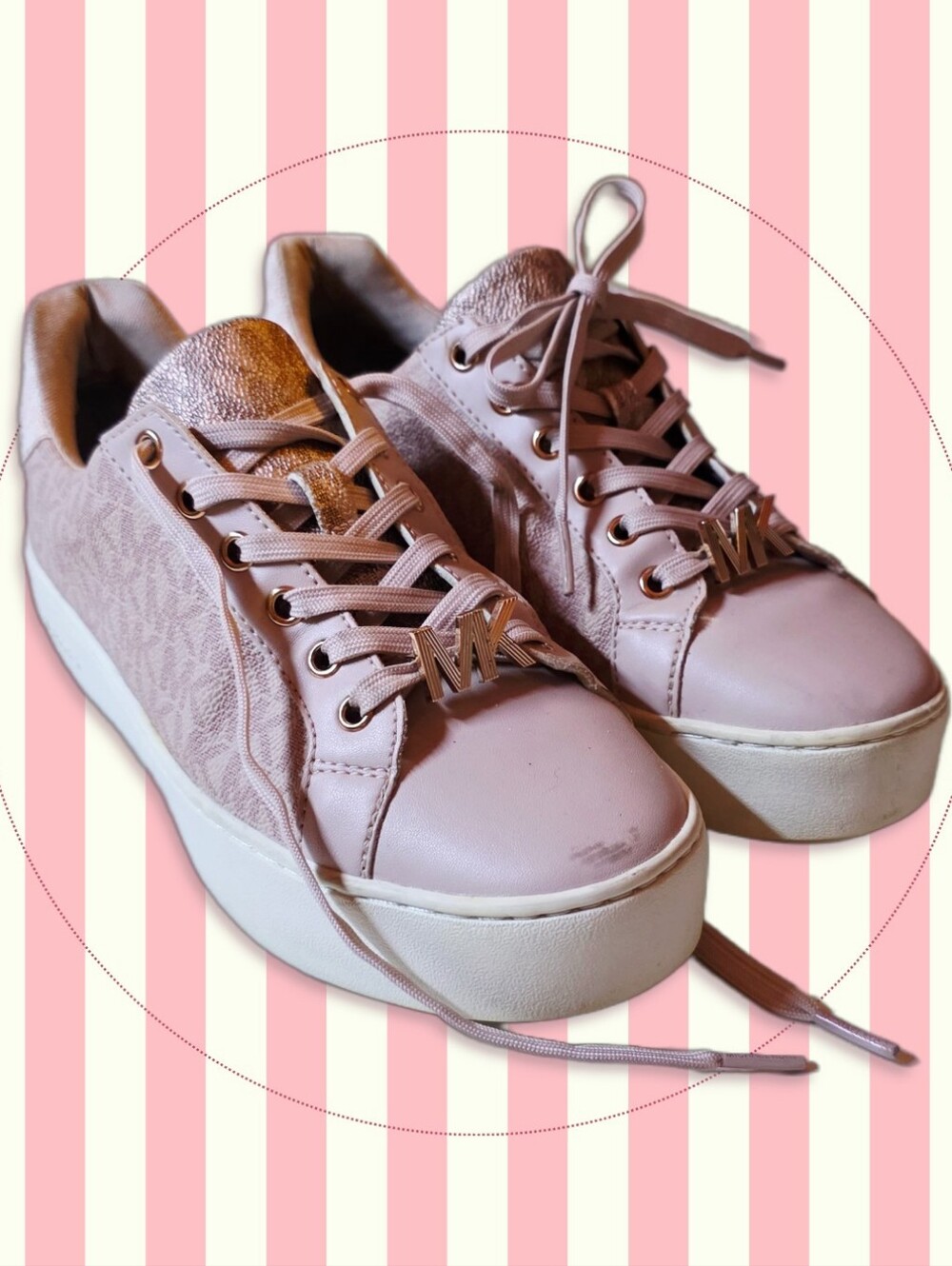 Michael Kors Womens size 07 . 5 ~ Pink Tenis Poppy Ballet